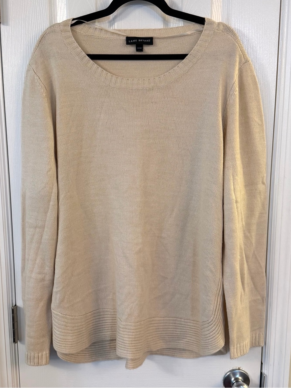 Lane Bryant Cream Textured Knit Sweater Plus Size 22W Lightweight - Picture 9 of 10